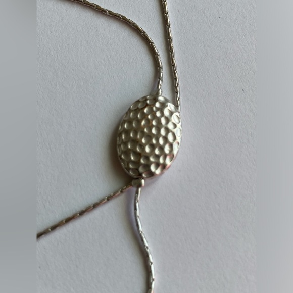 Long Silver Tone Chain Necklace with Large Silver Tone Beads - Picture 5 of 5